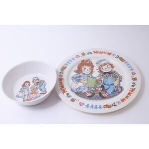 Raggedy Ann and Andy, Children's Plate and Bowl, 1969, ~ 241211-WH M-19-01